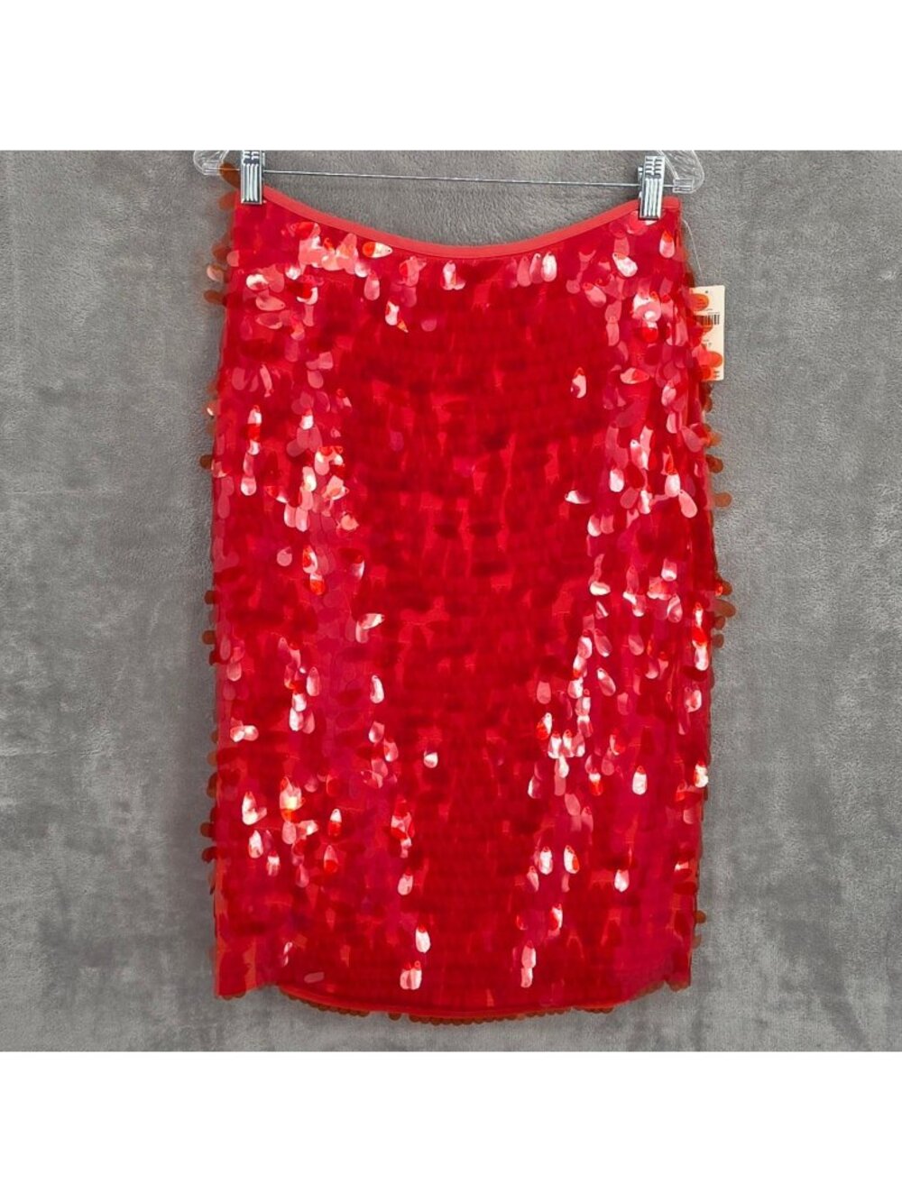 Maeve Anthropologie Sequined Midi Skirt 10 Petite Red Cherry Girl Maximalist New